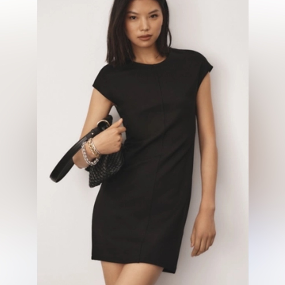 Maeve Classic cap sleeve Black Dress medium new